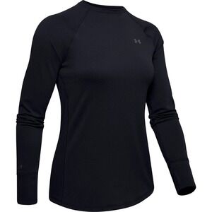 NEW Under‎ Armour Womens UA ColdGear Base 2.0 Top Baselayer Crew Shirt, Black L